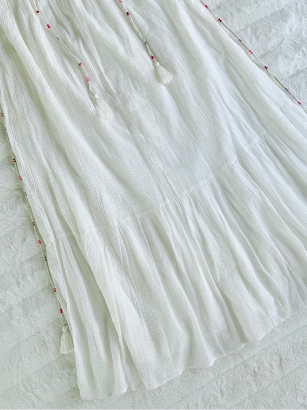 Zara White Boho Maxi Dress NWT Resort Vacation Beach Cotton Exclusive Feel - Picture 9 of 14